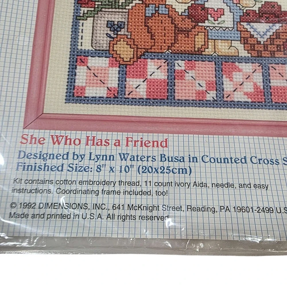 Stitchables Counted Cross Stitch Kit She Who Has a Friend 8x10 Free Frame New
